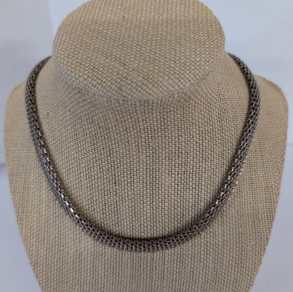 Necklace Sterling Silver 925 Heavy Mesh Chain Necklace